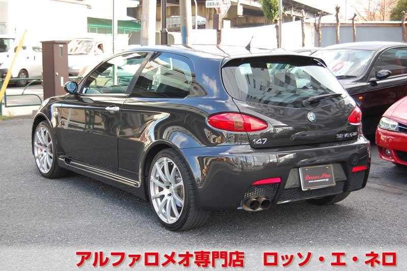 アルファロメオ147GTA　3.2V6セレスピード　ブラック・社外マフラー　ローダウン・18ＡＷ　タイベル一式交換済み