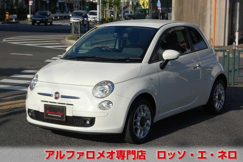フィアット500　1.4・16Ｖ・スポーツ　白・ＡＴ・ハーフレザー　リアスポイラー・ＨＩＤ