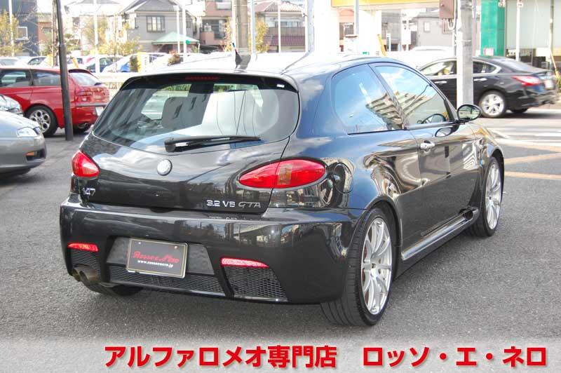 アルファロメオ147GTA　3.2V6セレスピード　ブラック・社外マフラー　ローダウン・18ＡＷ　タイベル一式交換済み