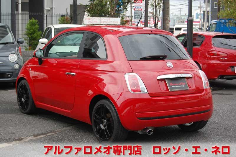 フィアット500　1.2・POP・赤・ＡＴ　ローダウン・社外アルミ　デュアロジックO/Hにて　ご納車いたします！！