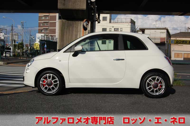 フィアット500　1.4・16Ｖ・スポーツ　白・ＡＴ・ハーフレザー　リアスポイラー・ＨＩＤ
